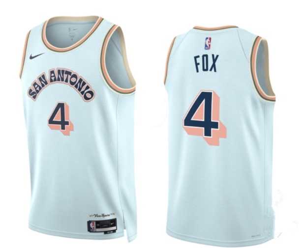 Men's San Antonio Spurs #4 DeAaron Fox Light Blue 2024-25 City Edition Stitched Jersey Dzhi,We sell and wholesale Men's San Antonio Spurs #4 DeAaron Fox Light Blue 2024-25 City Edition Stitched Jersey Dzhi on line form chian!